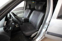 Dacia Logan I 2005–2008 Autostoelhoezen eco-leer+stof+Alcantara Antara A001 (complete set, volledig interieur) foto 1