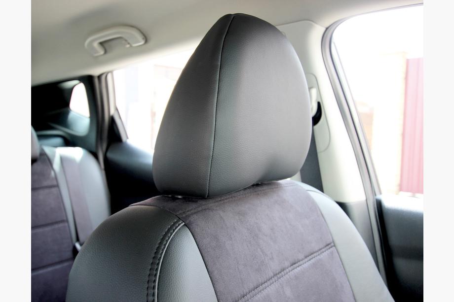 Nissan Qashqai 2014–2021 Autostoelhoezen eco-leer+stof+Alcantara Antara A001 (complete set, volledig interieur) Foto 12
