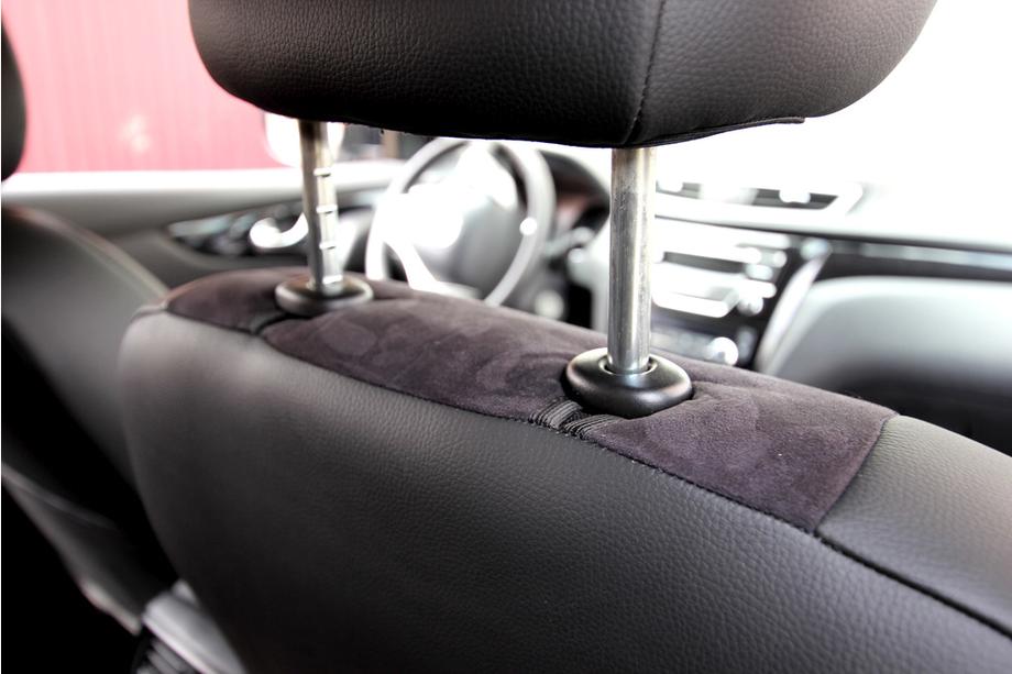 Nissan Qashqai 2014–2021 Autostoelhoezen eco-leer+stof+Alcantara Antara A001 (complete set, volledig interieur) Foto 15
