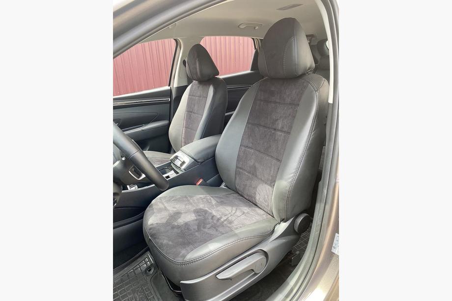 Hyundai Tucson NX4 2021– Autostoelhoezen eco-leer+stof+Alcantara Antara A001 (complete set, volledig interieur) Image