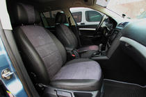 Skoda Octavia II A5 2006–2010 Autostoelhoezen eco-leer+stof+Alcantara Antara A001 (complete set, volledig interieur) foto 1