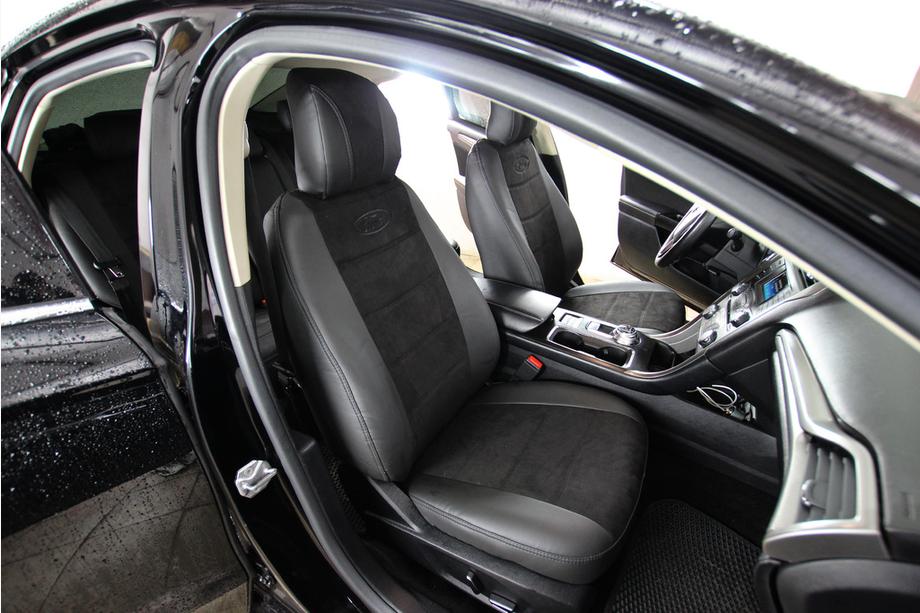 Ford Fusion 2012–2020 Autostoelhoezen eco-leer+stof+Alcantara Antara A001 (complete set, volledig interieur) Foto 1