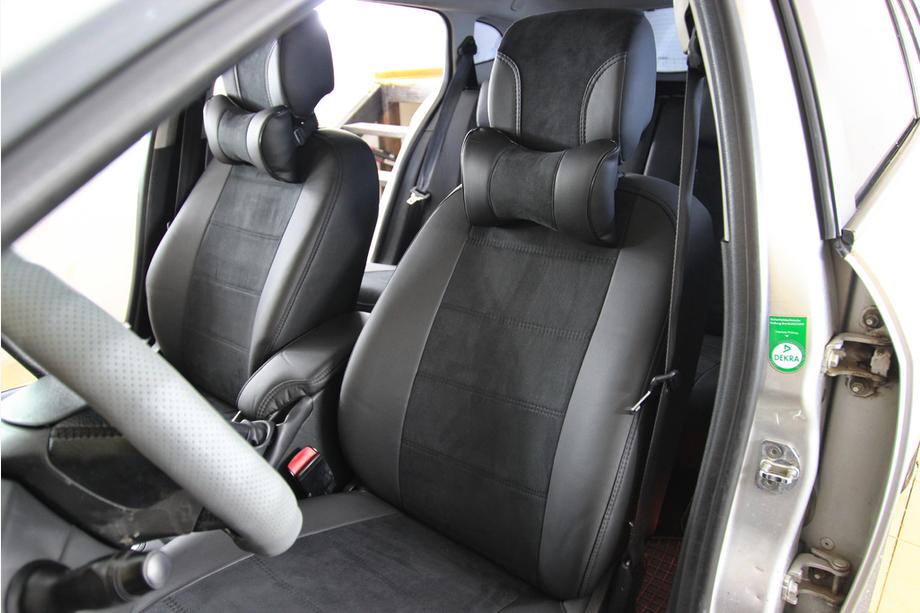 Renault Megane III 2009–2016 Autostoelhoezen eco-leer+stof+Alcantara Antara A001 (complete set, volledig interieur) Foto 4
