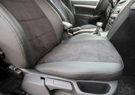Skoda Octavia II A5 2010–2013 Autostoelhoezen eco-leer+stof+Alcantara Antara A001 (complete set, volledig interieur) foto 22