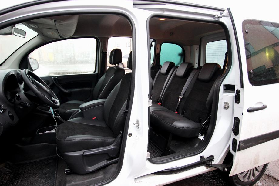 Mercedes Citan 2013–2021 Autostoelhoezen eco-leer+stof+Alcantara Antara A001 (complete set, volledig interieur) Image