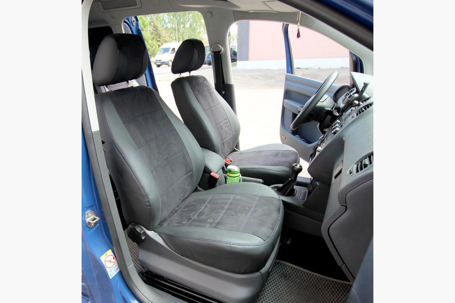 Volkswagen Caddy 2010–2015 Autostoelhoezen kunstleer + stof + alcantara Antara A001b (complete set voor het hele interieur) Image