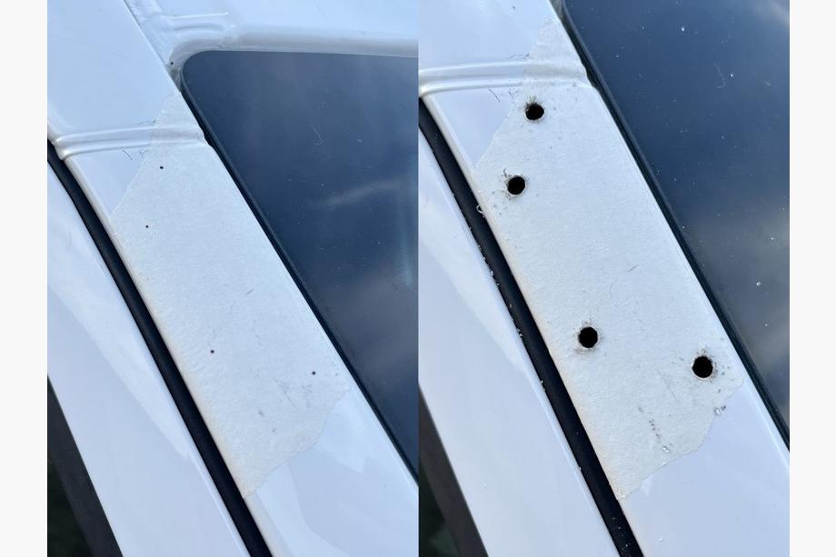 Mercedes Sprinter W906 2006–2018 Voorruit zonneklep op frame V2 (zwart hoogglans, 5 mm) Foto 3