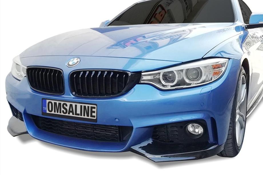 BMW 4 Serie F32/F33/F36 2012–2020 Frontbumperlip Flap (voor M-Sport, zwart) Image