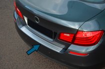 BMW 5 Serie F10/F11 2010–2016 OmsaLine achterbumper beschermstrip (SD, RVS) foto 1