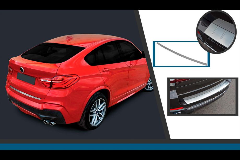BMW X4 F26 2014–2018 RVS achterbumper beschermlijst OmsaLine Image