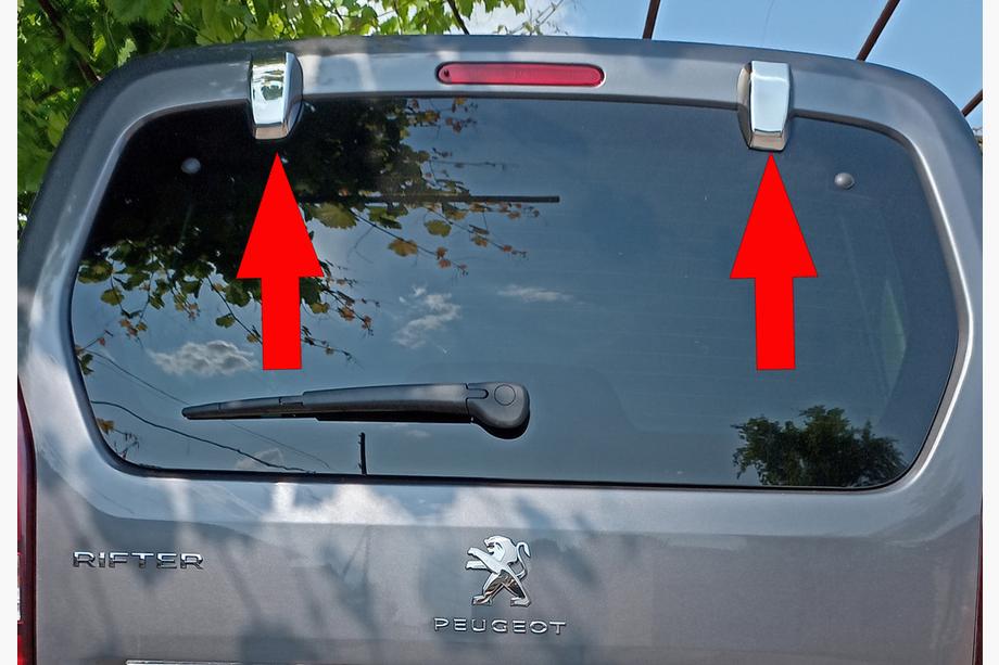 Peugeot Partner/Rifter 2019– Afdekkappen voor achterdeurscharnieren (2 st., RVS) Image