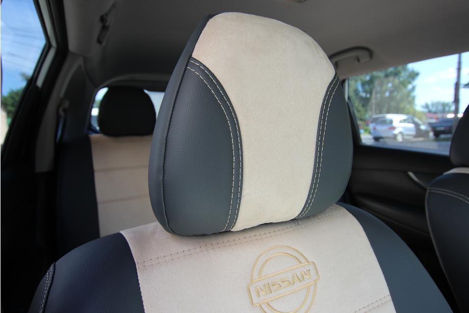 Nissan X-trail T32/Rogue 2014–2021 Autostoelhoezen eco-leer + stof + antara Antara A0013 (complete set voor het interieur) Foto 12