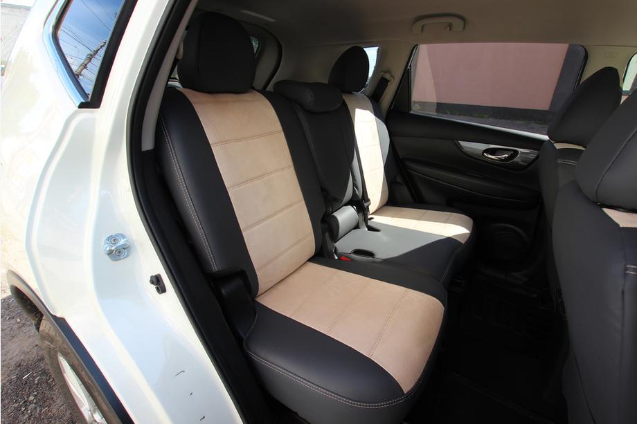 Nissan X-trail T32/Rogue 2014–2021 Autostoelhoezen eco-leer + stof + antara Antara A0013 (complete set voor het interieur) Foto 4