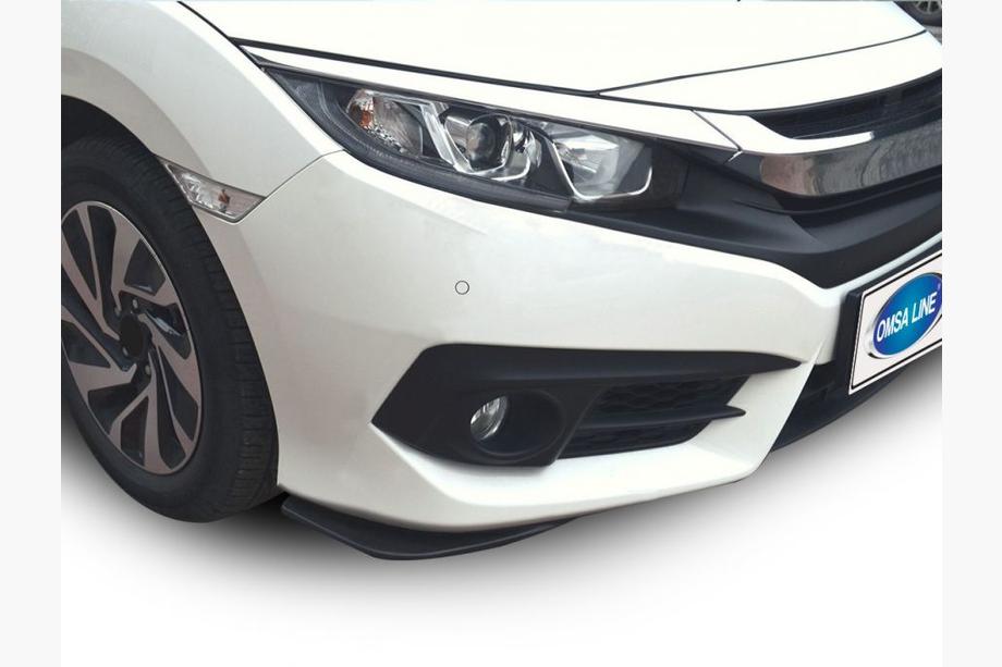 Honda Civic Sedan X 2016–2021 Flap extensions voor voorbumper (set van 2, zwart) Image
