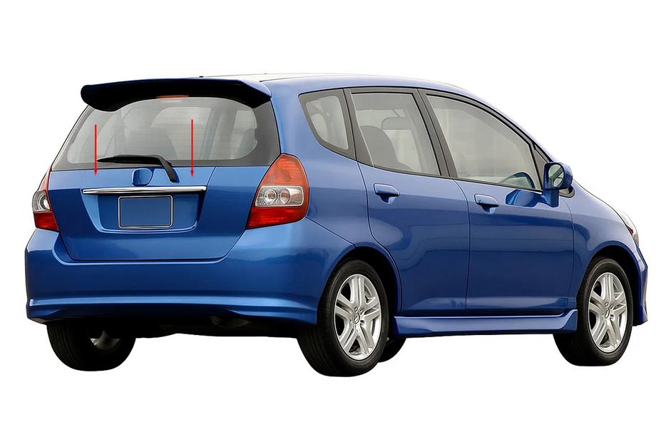 Honda FIT/Jazz 2002–2008 Chromen sierlijst boven de kentekenplaat (RVS) Image