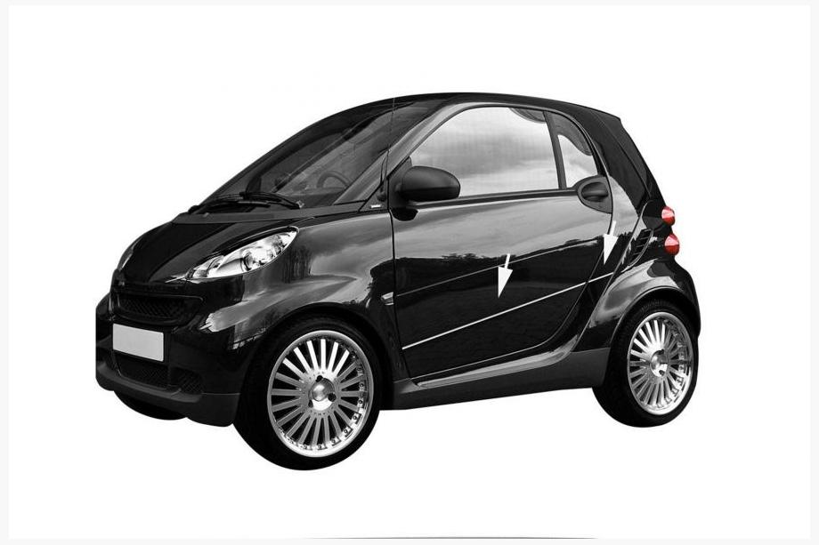 Smart 2007–2014 Deurstrips set (4-delig, RVS) Image