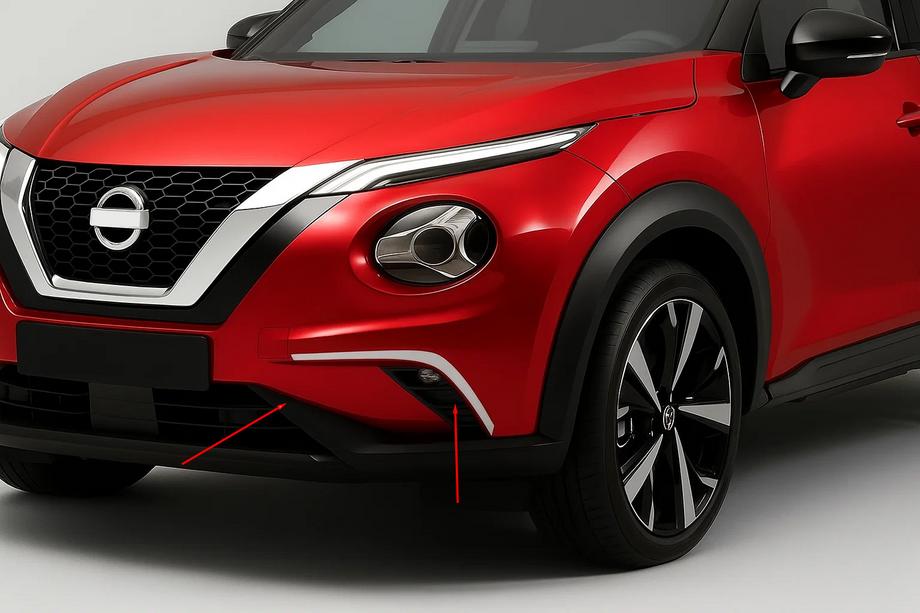 Nissan Juke 2020– RVS koplampomlijstingen (set 2 st.) Image
