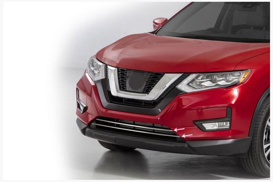 Nissan X-trail T32/Rogue 2014–2021 RVS sierlijsten voor bumperrooster (2017-2021, 2 stuks) Image