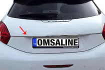 Peugeot 208 2012–2019 Chromen sierlijst boven kenteken OmsaLine (RVS) foto 1