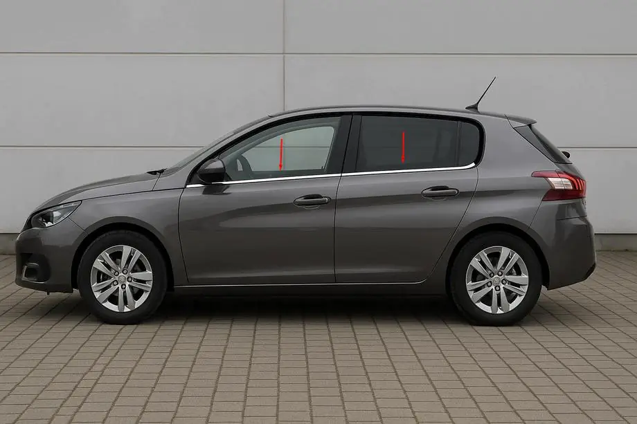 Peugeot 308 2014–2021 OmsaLine onderste raamlijsten (4-delig, RVS) Image