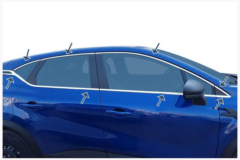 Renault Captur 2019– Complete raamomlijsting set (16-delig, RVS) Image