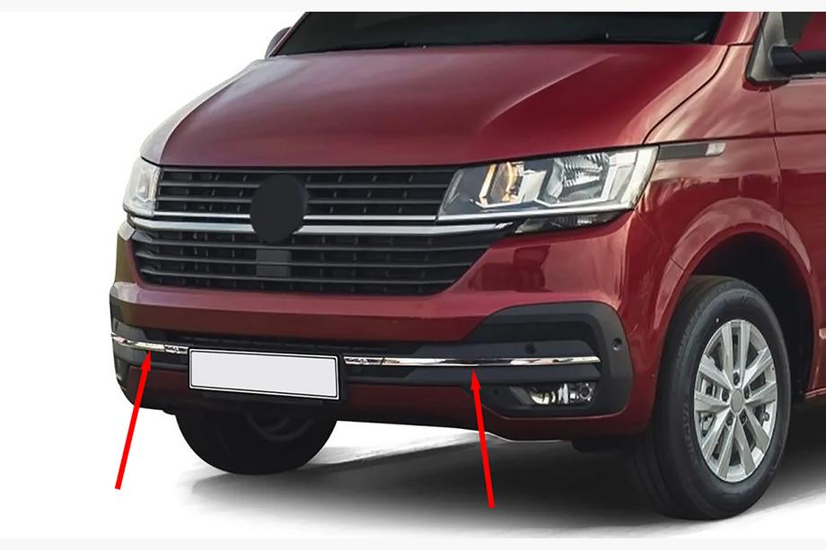 Volkswagen T6 2015–2024 RVS bumperrooster sierlijst 2019+ (4 stuks) Image