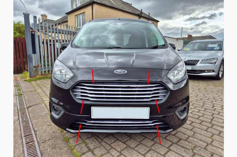 Ford Courier 2014–2023 Carmos grille-inzetstukken (2018↗, 7-delig, RVS) Image