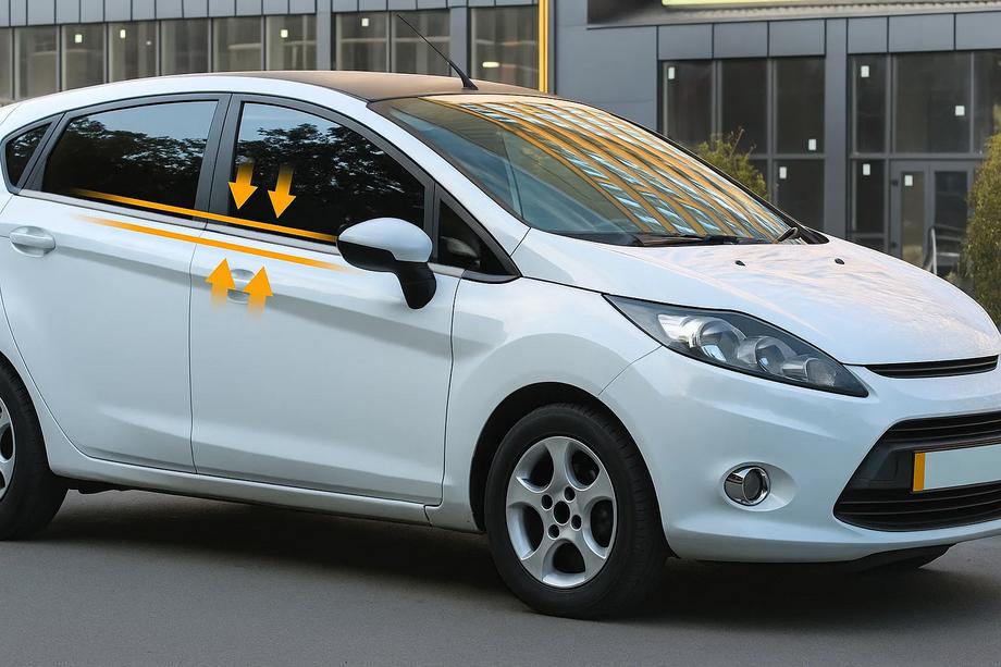 Ford Fiesta 2008–2017 RVS raamomlijsting (4 stuks) Image