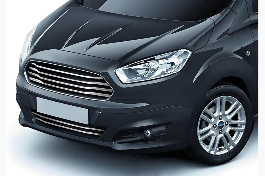 Ford Courier 2014–2023 Carmos grille sierlijsten (2014-2018, 6 stuks, RVS) Foto 1
