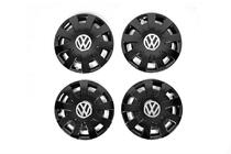 Volkswagen Crafter 2006–2016 Wieldoppen zwart ABS (1-ring, set 4 st.) foto 2