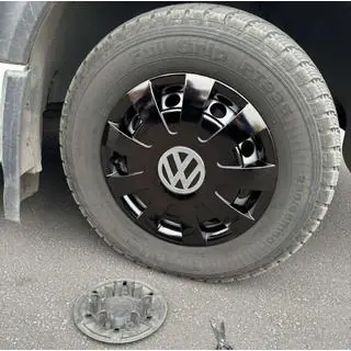 Wieldoppen zwart ABS (1-ring, set 4 st.) Volkswagen Crafter 2006–2016 foto 1
