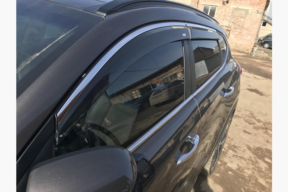 Hyundai Tucson TL 2016–2021 Raamwindschermen met chroomstrip (4 stuks, Niken) Image