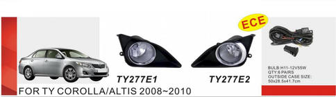 Toyota Corolla 2007–2013 Mistlampenset 2007-2010 (2 stuks, halogeen) foto 1