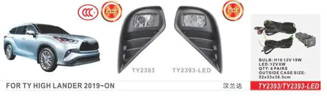Toyota Highlander 2019– Mistlampen (2 stuks, halogeen) foto 1