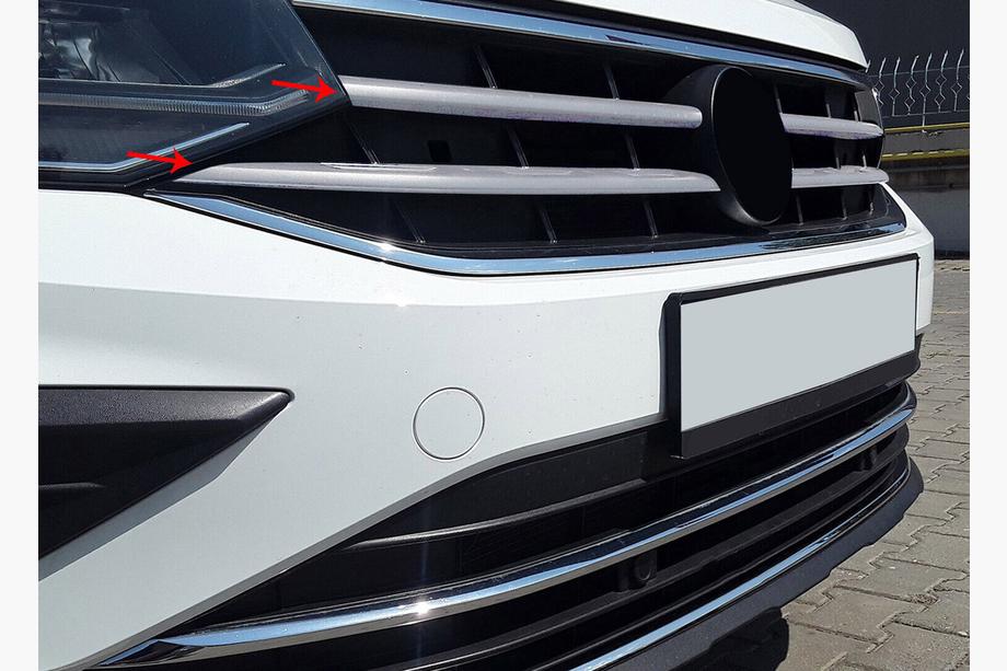 Volkswagen Tiguan 2016–2023 Grille sierlijsten 2020+ (set van 4, RVS) OmsaLine - Italiaans roestvrij staal Image