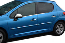 Peugeot 207 2006–2014 Buiten raamomlijsting set (4-delig, RVS) foto 1