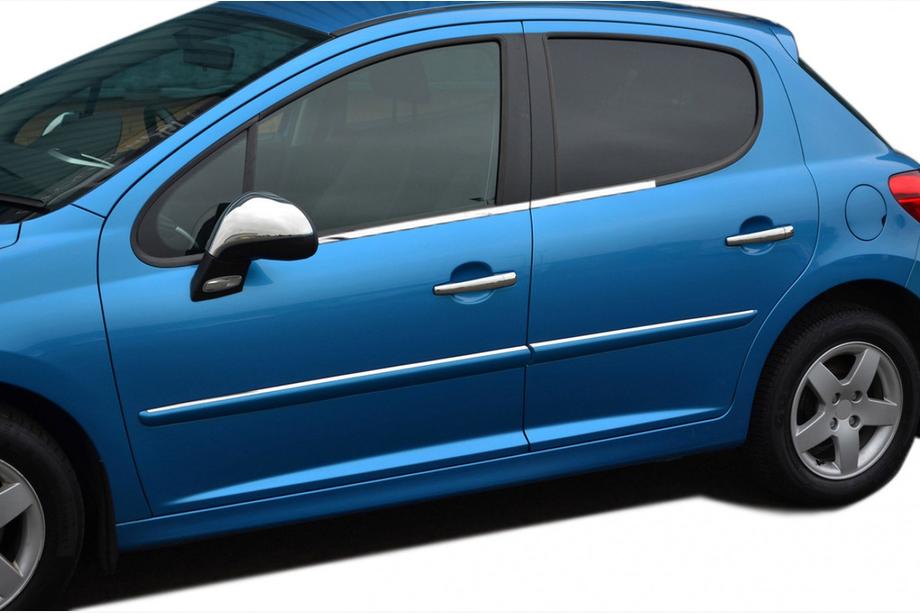 Peugeot 207 2006–2014 Buiten raamomlijsting set (4-delig, RVS) Image