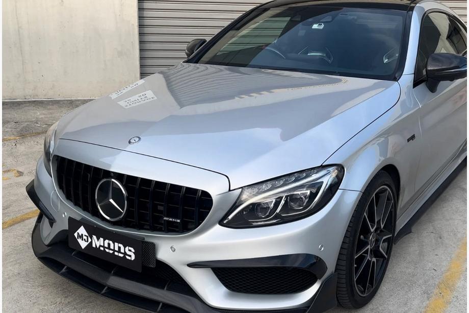 Mercedes C-klasse W205 2014–2021 Panamericana GT Black voorgrille (voor Avantgarde/AMG-Line/C43 AMG) 2014-2021, zonder camera Foto 3