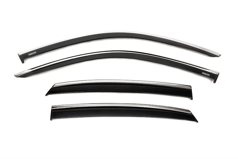 Honda Civic Sedan 2021– Raamwindschermen met chromen sierlijst (set van 4, Niken) Image