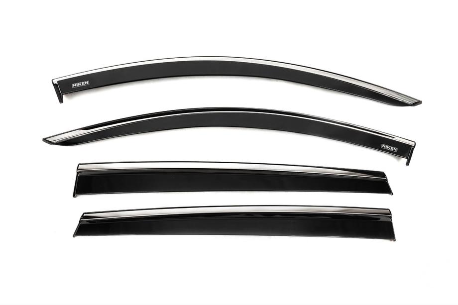 Hyundai Santa Fe 4 2018–2023 Raamwindschermen met chromen sierlijst (set van 4, Niken) Image