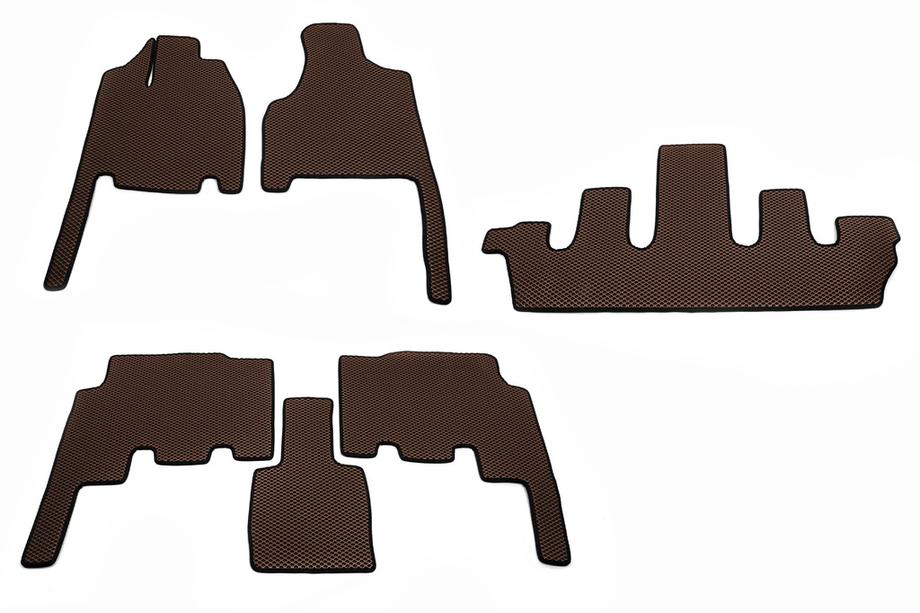 Chrysler Voyager 2001–2007 EVA vloermatten (3 rijen, bruin) Image