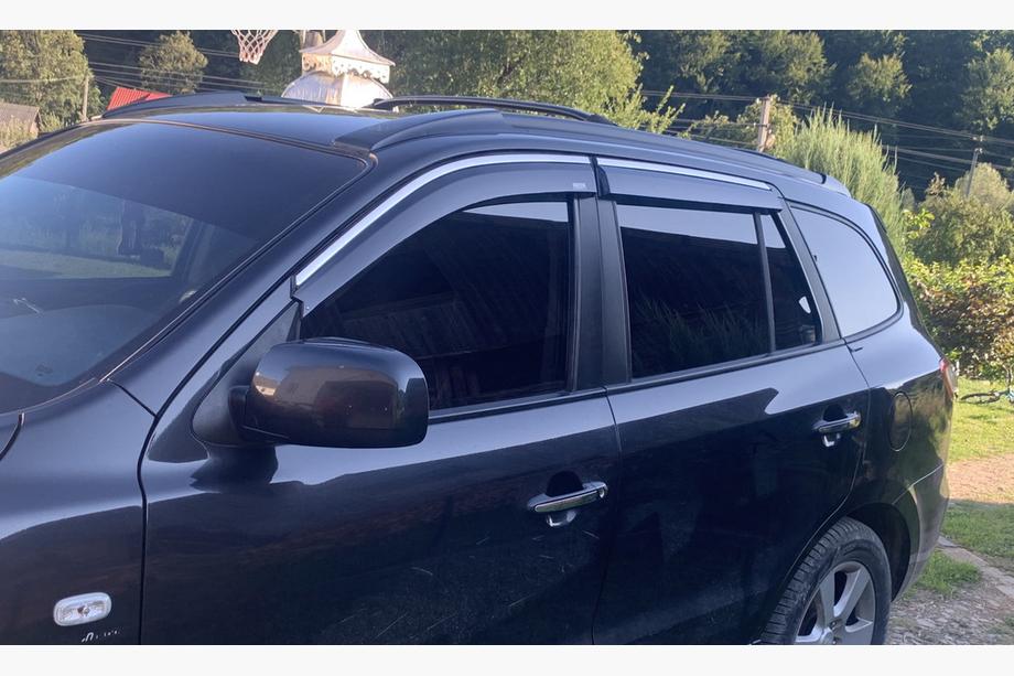 Hyundai Santa Fe 2 2006–2012 Raamwindschermen met chromen sierlijst (set van 4, Niken) Image