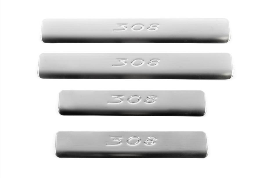 Peugeot 308 2007–2013 Omsa instaplijsten (4 stuks, RVS) Foto 2