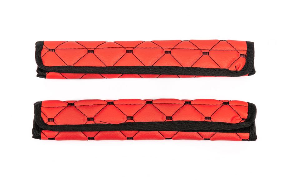 Gordelbeschermers ECO (2 stuks, rood met zwart stiksel) Foto 5
