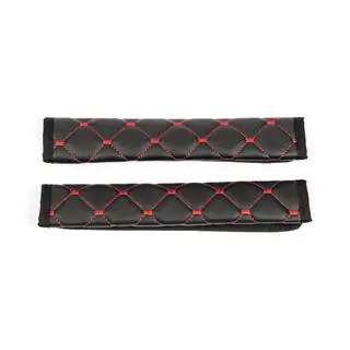 ECO veiligheidsgordel pads (2 st., zwart met rood stiksel) foto 4