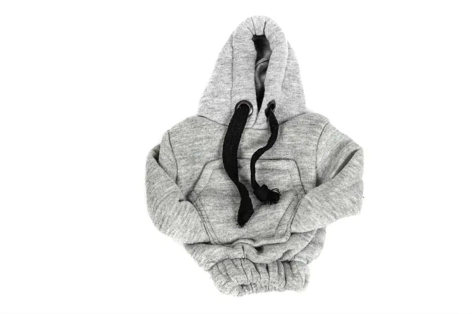 Pookhoes hoodie-stijl (grijs, zwart koord) Foto 2