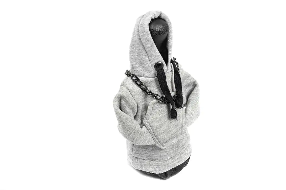 Pookhoes hoodie-stijl (grijs, zwart koord) Foto 3