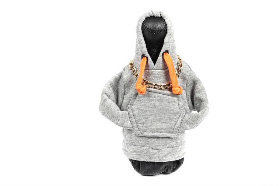 Hoodie versnellingspookhoes (grijs, oranje koord) Foto 1