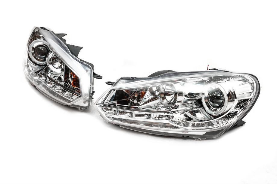 Volkswagen Golf 6 2008–2014 Koplampen voorzijde Silver (2 stuks, LED) Foto 1