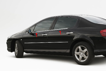Peugeot 407 2004–2011 Buitenste raamlijstenset (4-delig, RVS) OmsaLine - Italiaans roestvrij staal foto 1